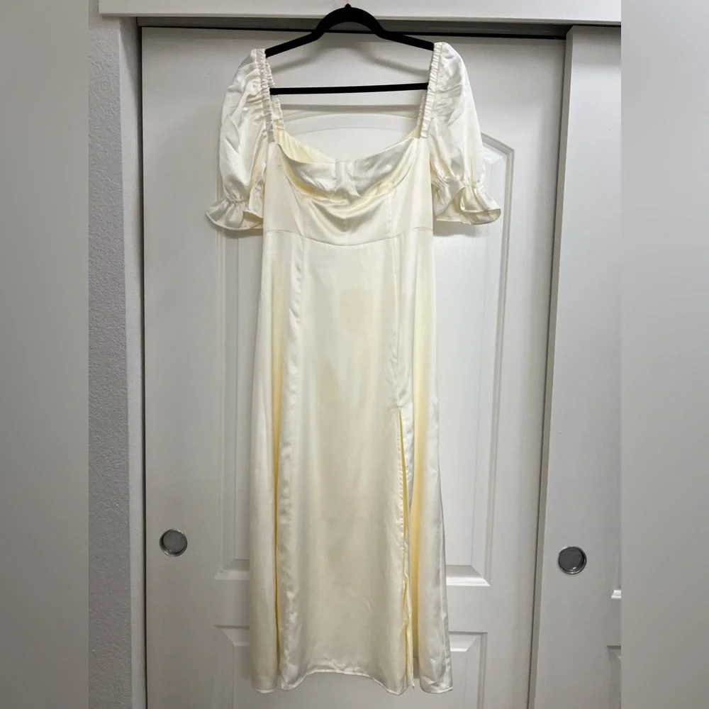 NWOT We Wore What Satin Look Midi Dress - Picture 5 of 13